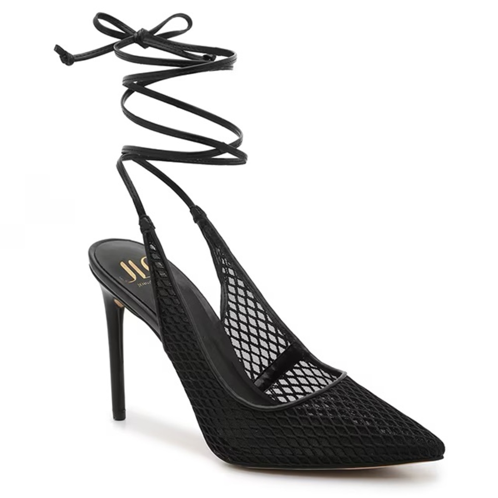 Jennifer Lopez Black Mesh Stiletto Heels